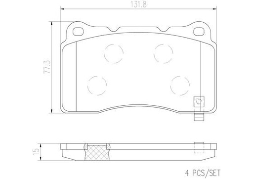 [P09004N] BRAKE PADS FRONT BREMBO CERAMIC TESLA