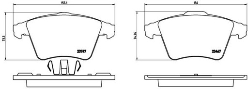 [P85106] BRAKE PADS FRONT BREMBO VAG