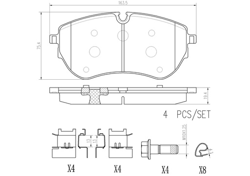 [P85173N] FRONT PADS BREMBO CERAMIC VAG
