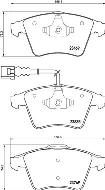 [P85149N] BRAKE PADS FRONT BREMBO CERAMIC VAG