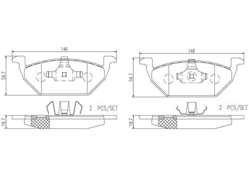 [P85041N] BRAKE PADS FRONT BREMBO CERAMIC VAG