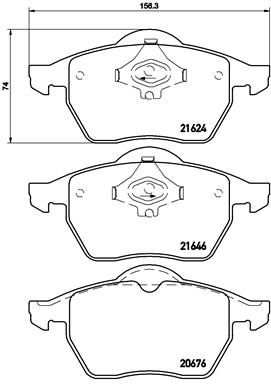 [P85036] BRAKE PADS FRONT BREMBO VAG