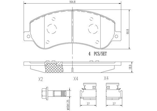 [P85115N] FRONT PADS BREMBO CERAMIC VAG