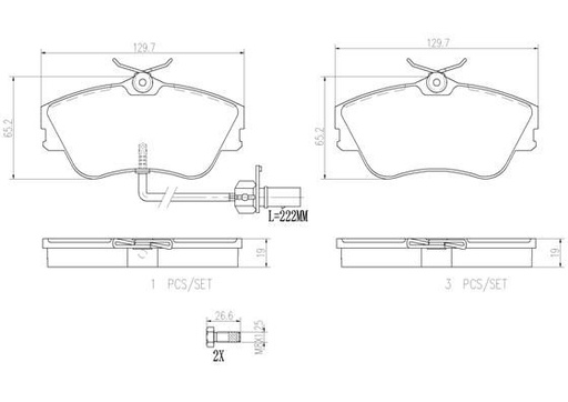 [P85029N] BRAKE PADS FRONT BREMBO CERAMIC VAG
