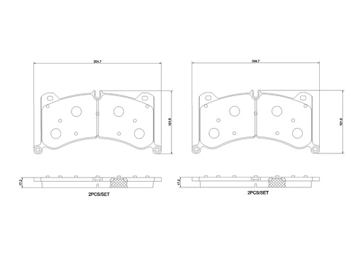 [P85183N] FRONT PADS BREMBO CERAMIC VAG