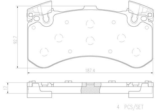 [P85136N] BRAKE PADS FRONT BREMBO CERAMIC VAG BENTLEY