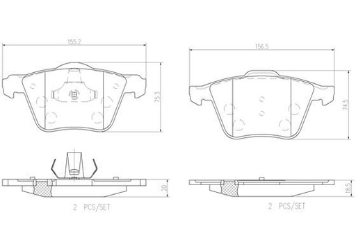 [P24077N] BRAKE PADS FRONT BREMBO CERAMIC VOLVO