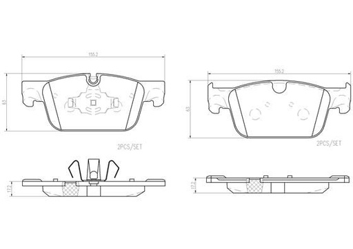 [P86028N] BRAKE PADS FRONT BREMBO CERAMIC VOLVO