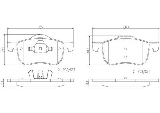 [P86016N] BRAKE PADS FRONT BREMBO CERAMIC VOLVO