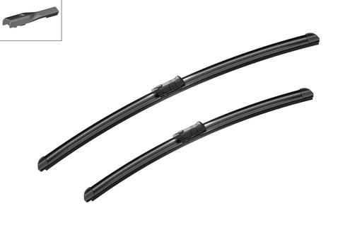 [A698S] WIPER BLADE [FRONT KIT] BOSCH AEROTWIN [530MM 21 INCH + 575MM 23 INCH - WITH SPOILER FLAT WIPER BLADE]