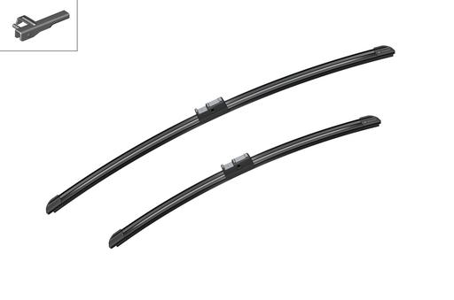 [A937S] WIPER BLADE [FRONT KIT] BOSCH AEROTWIN [600MM 24 INCH + 475MM 19 INCH - WITH SPOILER FLAT WIPER BLADE]