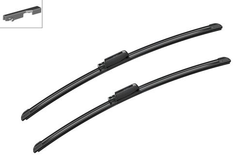 [A017S] WIPER BLADE [FRONT KIT] BOSCH AEROTWIN [555MM 22 INCH + 555MM 22 INCH - WITH SPOILER FLAT WIPER BLADE]