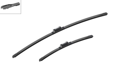 [A558S] WIPER BLADE [FRONT KIT] BOSCH AEROTWIN [700MM 28 INCH + 400MM 16 INCH - WITH SPOILER FLAT WIPER BLADE]