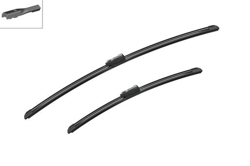 [A864S] WIPER BLADE [FRONT KIT] BOSCH AEROTWIN [650MM 26 INCH + 450MM 18 INCH - WITH SPOILER FLAT WIPER BLADE]