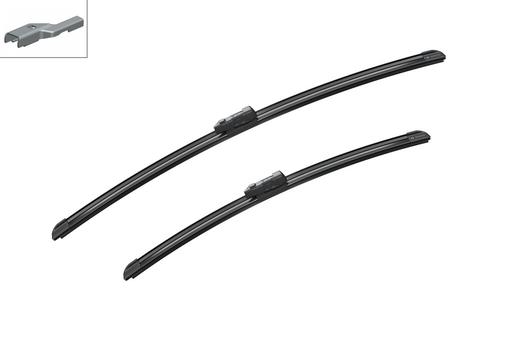 [A980S] WIPER BLADE [FRONT KIT] BOSCH AEROTWIN [600MM 24 INCH + 475MM 19 INCH - WITH SPOILER FLAT WIPER BLADE]