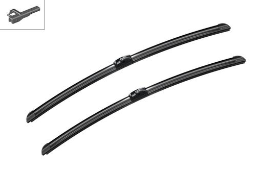 [A054S] WIPER BLADE [FRONT KIT] BOSCH AEROTWIN [600MM 24 INCH + 600MM 24 INCH - WITH SPOILER FLAT WIPER BLADE]