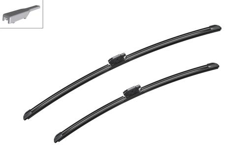 [A495S] WIPER BLADE [FRONT KIT] BOSCH AEROTWIN [600MM 24 INCH + 500MM 20 INCH - WITH SPOILER FLAT WIPER BLADE]
