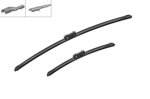 [AM246S] WIPER BLADE [FRONT KIT] BOSCH AEROTWIN [650MM 26 INCH + 380MM 15 INCH - WITH SPOILER FLAT WIPER BLADE [MULTI-CLIP ADAPTER]]