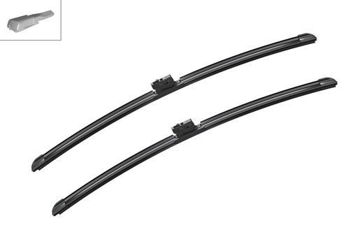 [A844S] WIPER BLADE [FRONT KIT] BOSCH AEROTWIN [550MM 22 INCH + 550MM 22 INCH - WITH SPOILER FLAT WIPER BLADE]