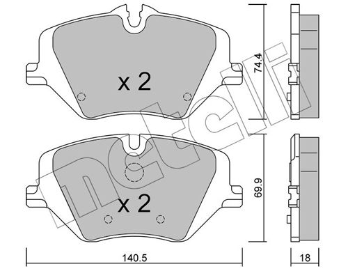 [22-1354-0] FRONT PADS METELLI BMW