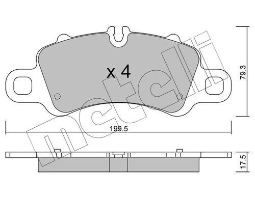 [22-1254-0] BRAKE PADS FRONT METELLI PORSCHE