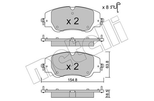 [22-1350-0] BRAKE PADS FRONT METELLI PSA