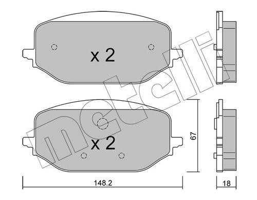 [22-1351-0] FRONT PADS METELLI PSA