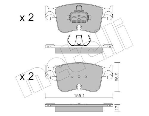 [22-1383-0] FRONT PADS METELLI VAG