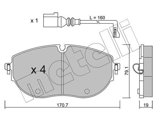 [22-1322-0] BRAKE PADS FRONT METELLI VAG