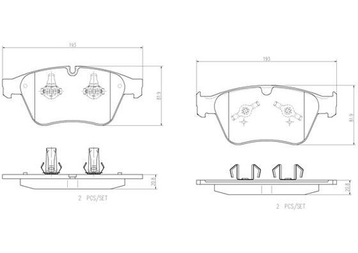 [P50105N] BRAKE PADS FRONT BREMBO CERAMIC MERC