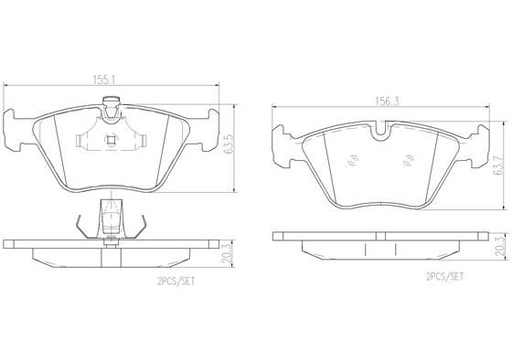 [P06022N] FRONT PADS NAO TECH BREMBO CERAMIC BMW