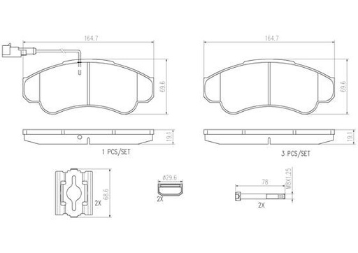 [P23092N] BRAKE PADS FRONT BREMBO CERAMIC FIAT ALFA