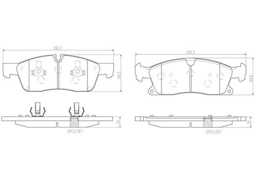 [P50108N] BRAKE PADS FRONT BREMBO CERAMIC MERC