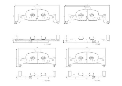 [P85164N] FRONT PADS BREMBO CERAMIC VAG