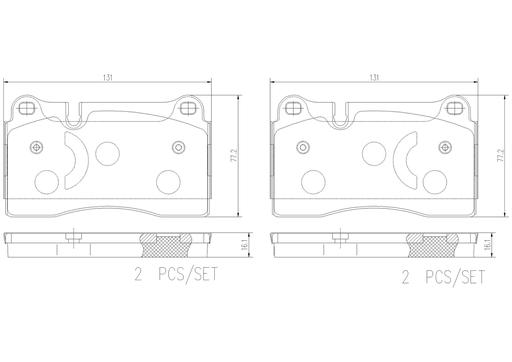 [P85159N] BRAKE PADS FRONT BREMBO CERAMIC VAG