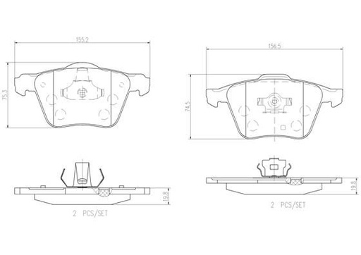 [P86018N] BRAKE PADS FRONT BREMBO CERAMIC VOLVO