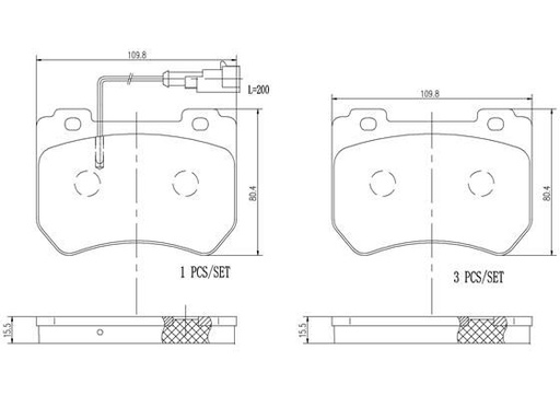 [P23129N] BRAKE PADS FRONT WITH SENSOR BREMBO CERAMIC ALFA
