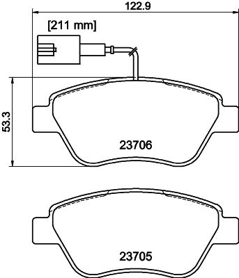 [8DB 355 016-071] FRONT PADS PAGID FIAT