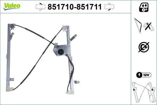 [851710] WINDOW REGULATOR LHF W/O MOTOR VALEO RENAULT