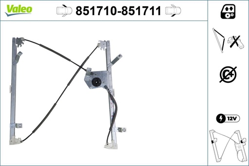 [851710] WINDOW REGULATOR LHF W/O MOTOR VALEO RENAULT