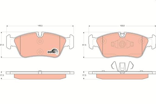 [GDB1625] BRAKE PADS FRONT TRW BMW