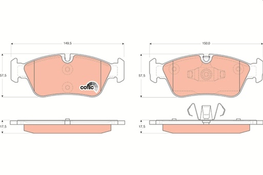 [GDB1625] FRONT PADS TRW BMW
