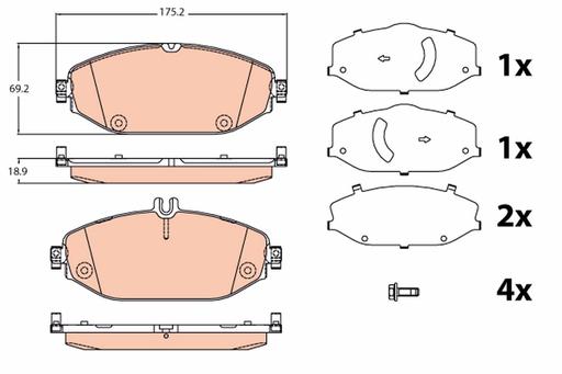 [GDB2097] BRAKE PADS FRONT TRW MERC
