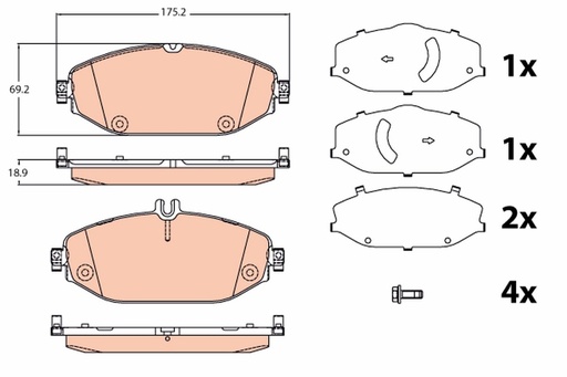 [GDB2097] FRONT PADS TRW MERC