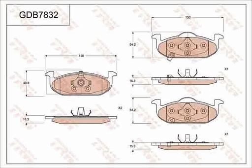 [GDB7832] BRAKE PADS FRONT TRW MG