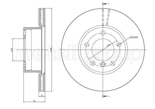 [23-0396C] BRAKE DISC FRONT 296MM METELLI BMW
