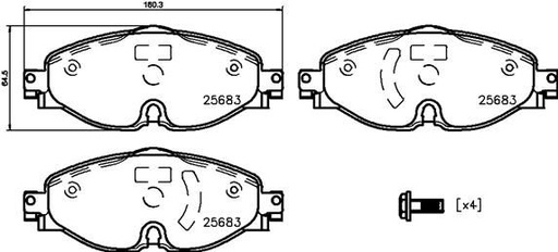 [P85147N] FRONT PADS W/O SENSOR BREMBO CERAMIC VAG