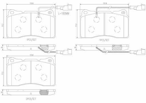 [P23154N] BRAKE PADS FRONT WITH SENSOR BREMBO CERAMIC ALFA