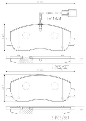 [P68062N] BRAKE PADS FRONT WITH SENSOR BREMBO CERAMIC RENAULT