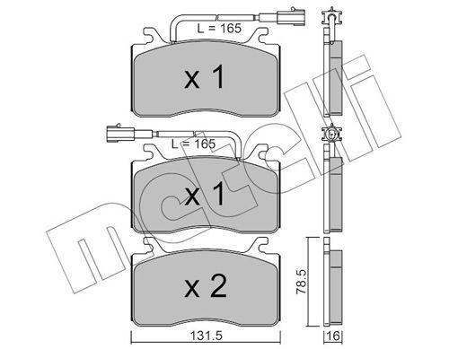 [22-1100-0] BRAKE PADS FRONT WITH SENSOR METELLI ALFA